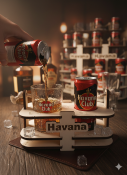 Havana-Club-Tragerl mit Glas