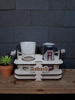 Asbach-Cola-Tragerl mit Glas