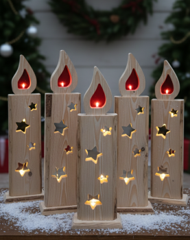 Christmas candle lit