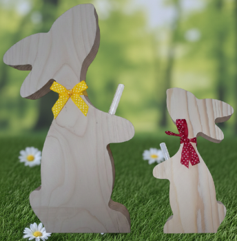 Wooden Easter bunny with test tube