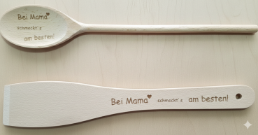 Kochlöffel und Pfannenwender mit Gravur