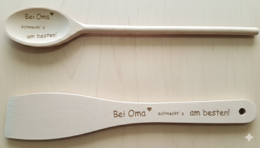 Kochlöffel und Pfannenwender mit Gravur