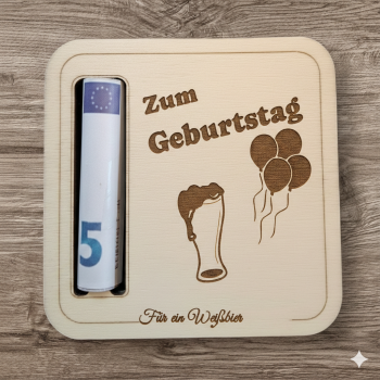 Beer mat as a gift of money