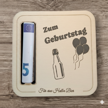 Beer mat as a gift of money