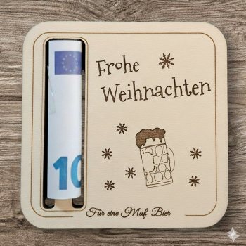 Beer mat as a gift of money