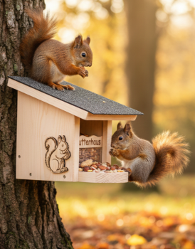 Eichhörnchen-Futterhaus