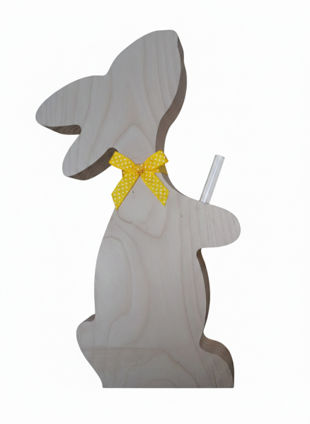 Wooden Easter bunny with test tube