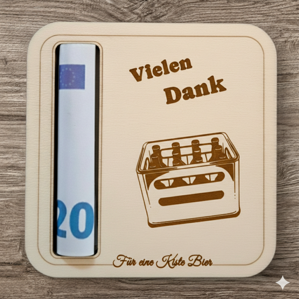 Beer mat as a gift of money