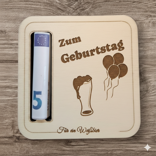 Beer mat as a gift of money