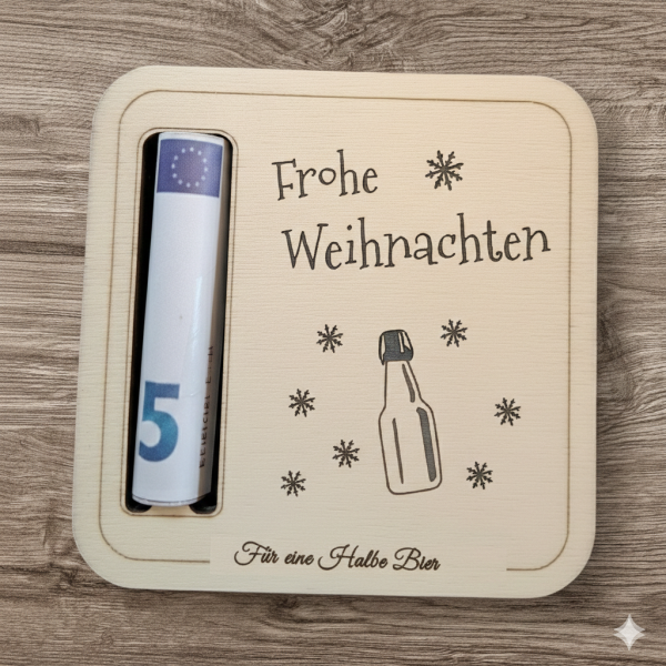 Beer mat as a gift of money