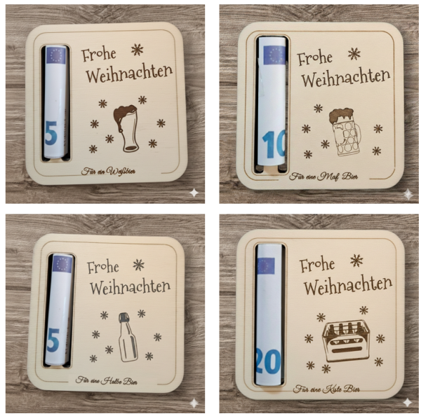 Beer mat as a gift of money