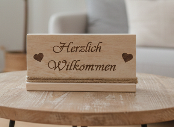 Wooden sign with saying