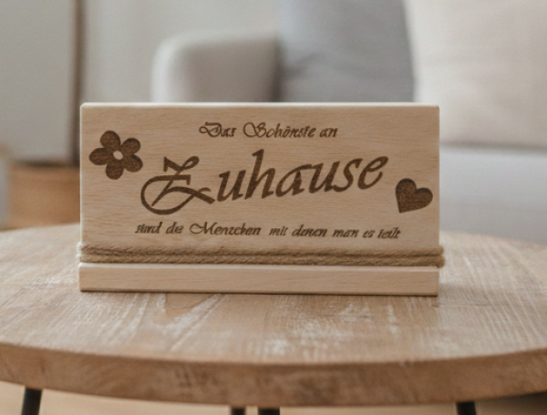 Holzschild mit Spruch