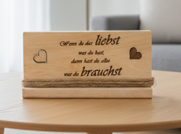 Holzschild mit Spruch