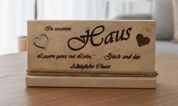 Holzschild mit Spruch