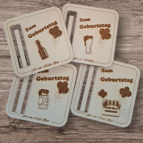 Beer mat as a gift of money